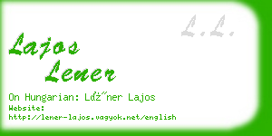 lajos lener business card